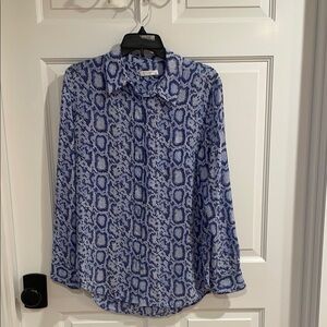 Equipment silk reptile print blouse